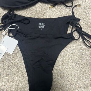 Monday Swimwear Black Adjustable Tie Bikini